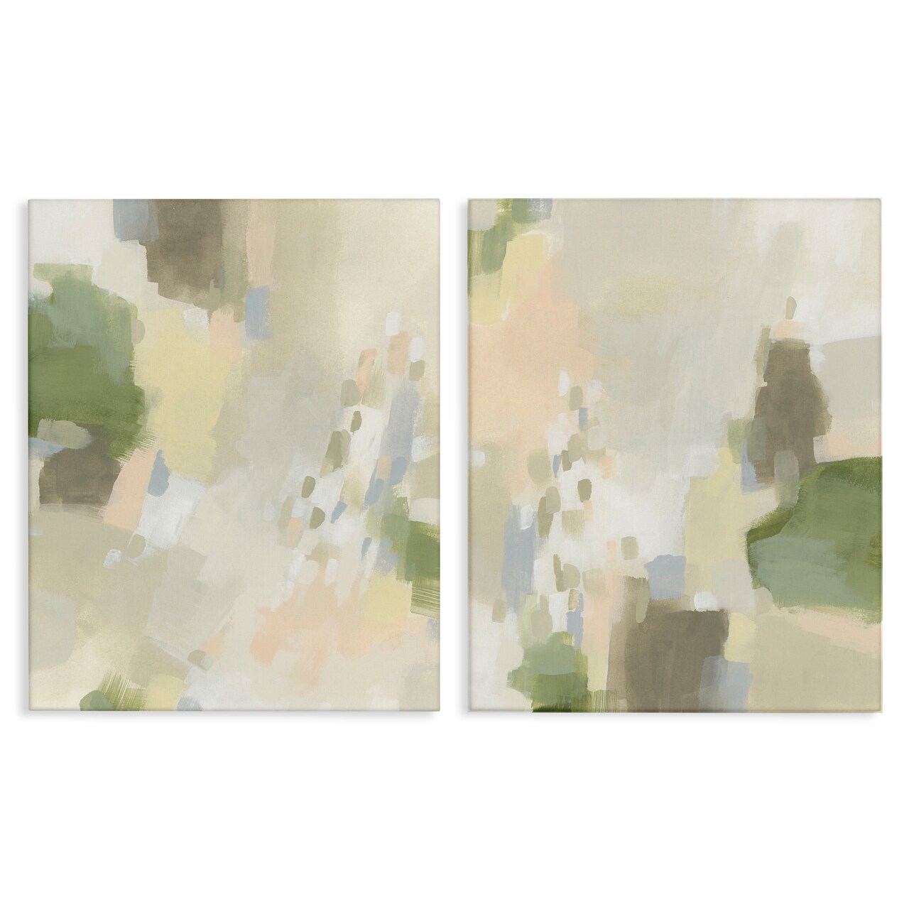 Stupell Industries Beige Abstract with Speckles 2pc Canvas Wall Art Set Design by June Erica Vess